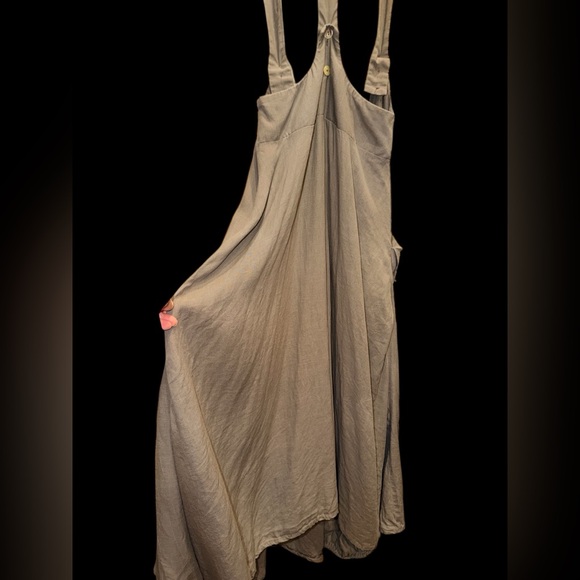 Sarah Pacini Beige Linen Blend overall dress Size 2 XS - Picture 5 of 9